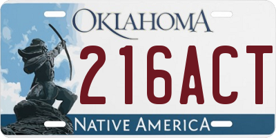 OK license plate 216ACT