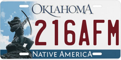 OK license plate 216AFM