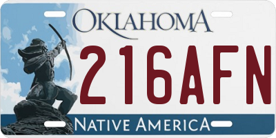 OK license plate 216AFN