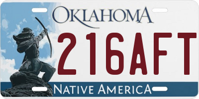 OK license plate 216AFT
