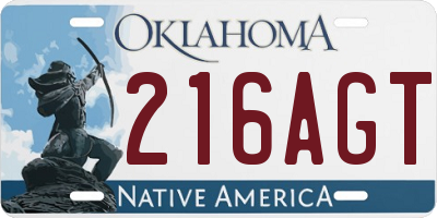 OK license plate 216AGT
