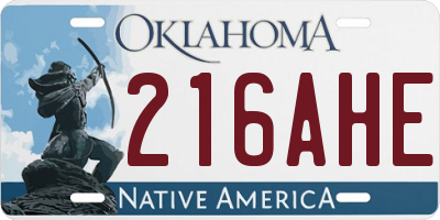 OK license plate 216AHE