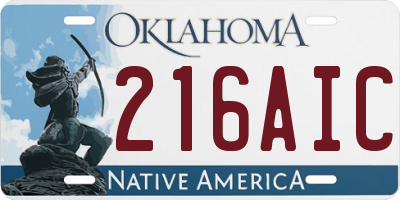 OK license plate 216AIC