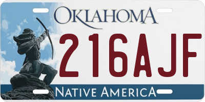 OK license plate 216AJF