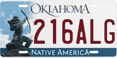 OK license plate 216ALG