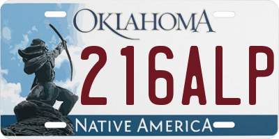 OK license plate 216ALP