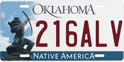 OK license plate 216ALV