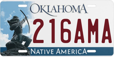 OK license plate 216AMA