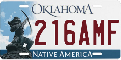 OK license plate 216AMF