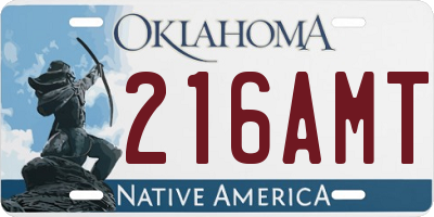 OK license plate 216AMT