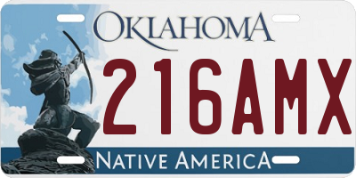 OK license plate 216AMX