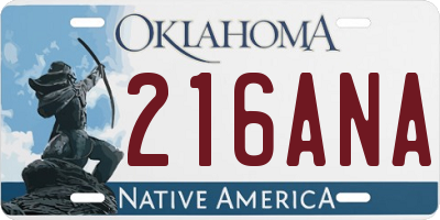 OK license plate 216ANA