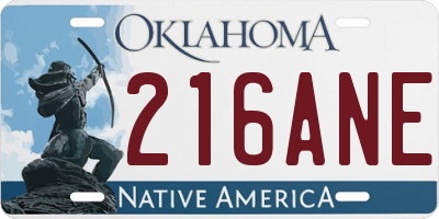 OK license plate 216ANE