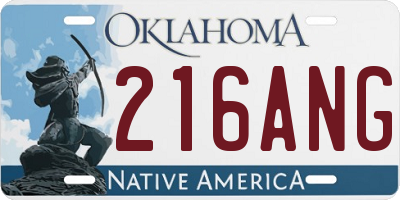 OK license plate 216ANG