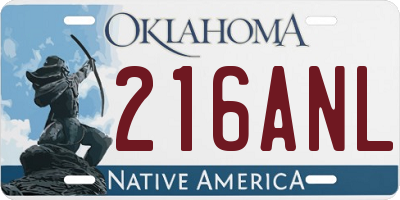 OK license plate 216ANL