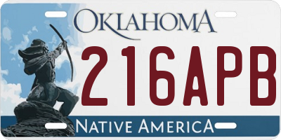 OK license plate 216APB
