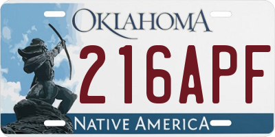 OK license plate 216APF