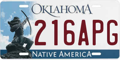 OK license plate 216APG