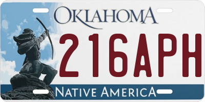 OK license plate 216APH