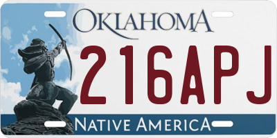 OK license plate 216APJ