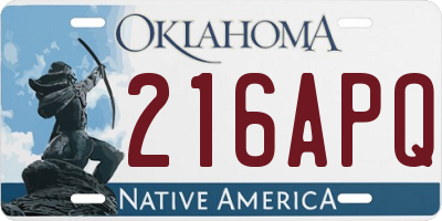 OK license plate 216APQ