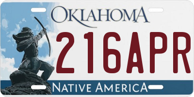 OK license plate 216APR