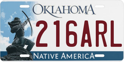 OK license plate 216ARL