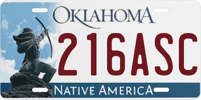OK license plate 216ASC