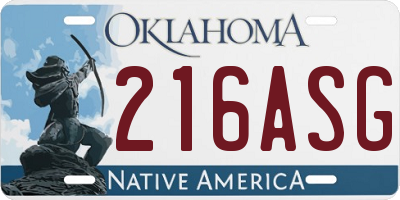 OK license plate 216ASG