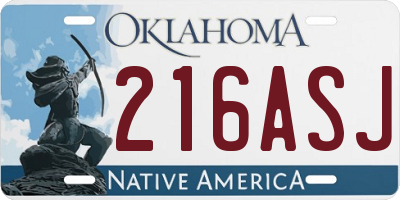 OK license plate 216ASJ