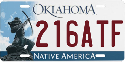 OK license plate 216ATF