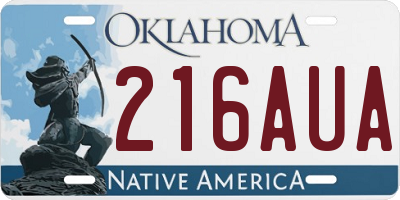 OK license plate 216AUA