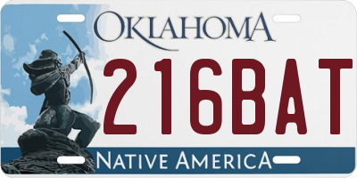 OK license plate 216BAT