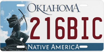 OK license plate 216BIC