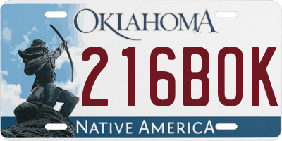 OK license plate 216BOK