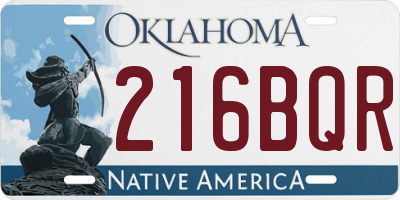 OK license plate 216BQR