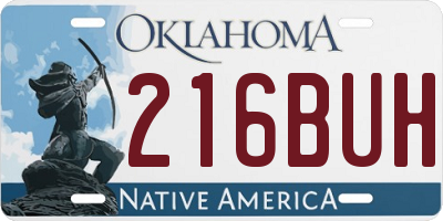 OK license plate 216BUH