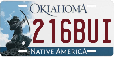 OK license plate 216BUI