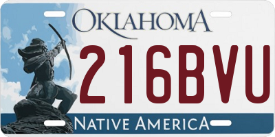 OK license plate 216BVU