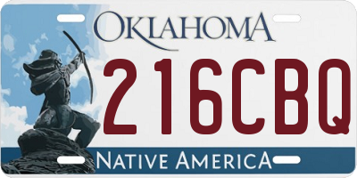 OK license plate 216CBQ