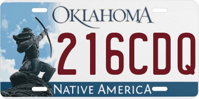 OK license plate 216CDQ