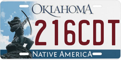 OK license plate 216CDT