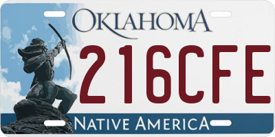 OK license plate 216CFE