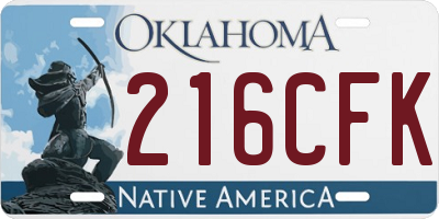 OK license plate 216CFK