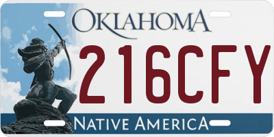 OK license plate 216CFY