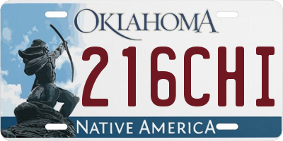 OK license plate 216CHI