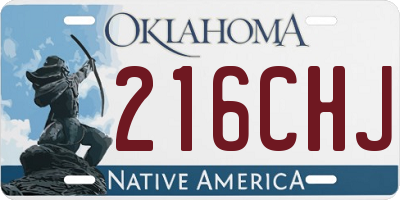 OK license plate 216CHJ
