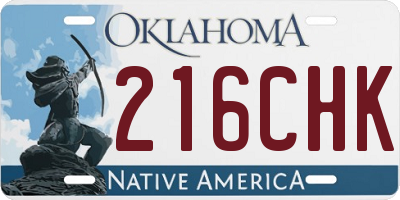 OK license plate 216CHK