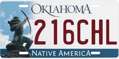 OK license plate 216CHL