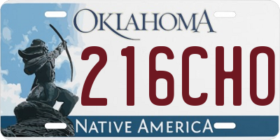 OK license plate 216CHO